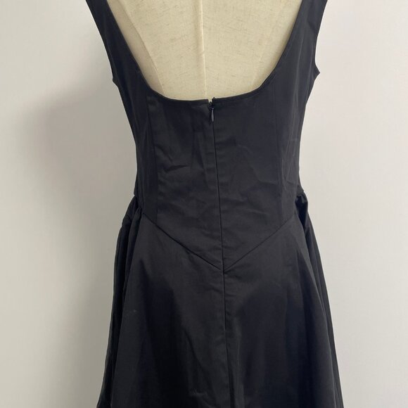 NWOT BEST Helsa Stretch Cotton Sateen Midi Dress - True Black Cocktail Party - Picture 10 of 11